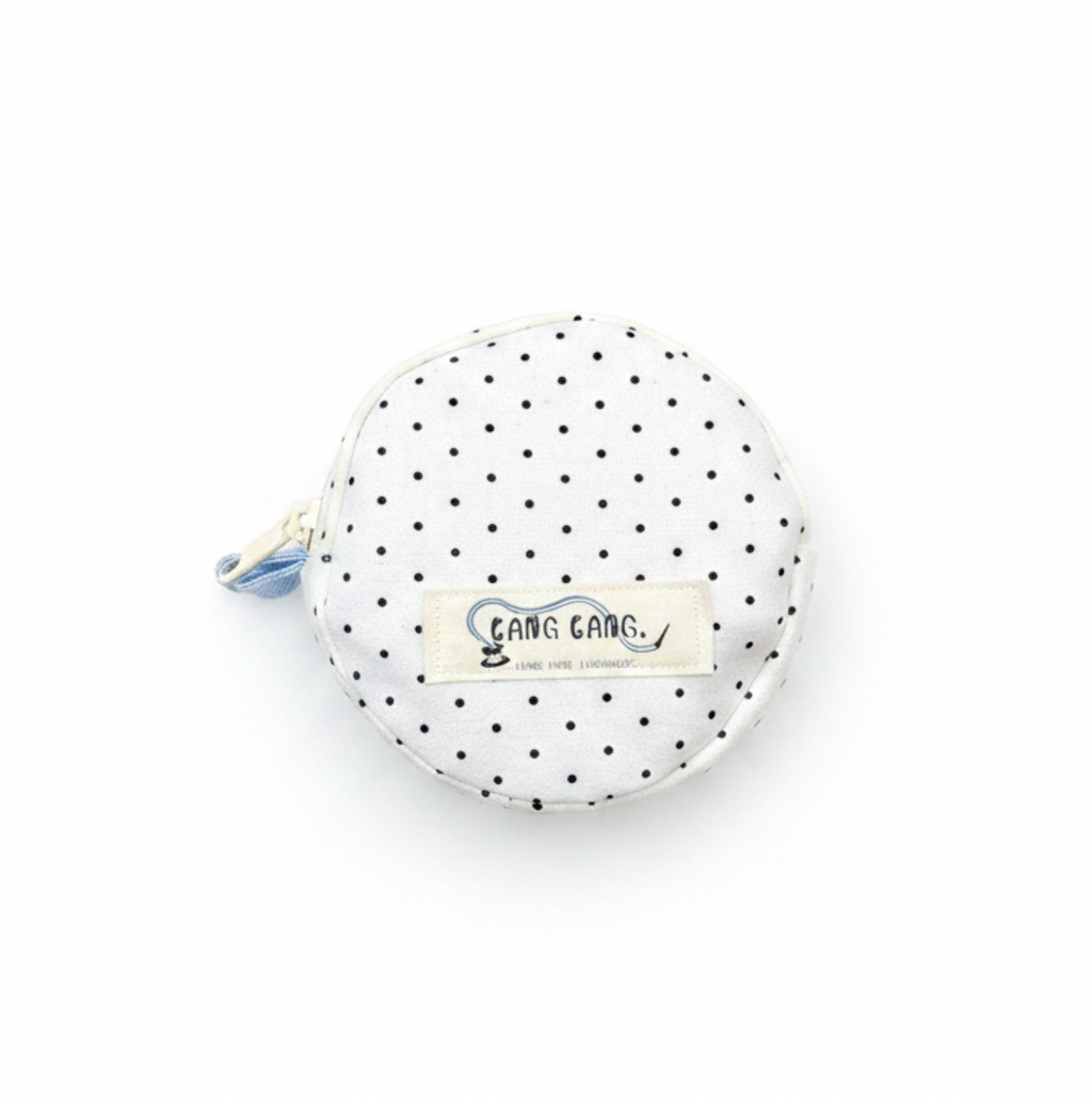 Pebble Pouch - Black Polka Dot