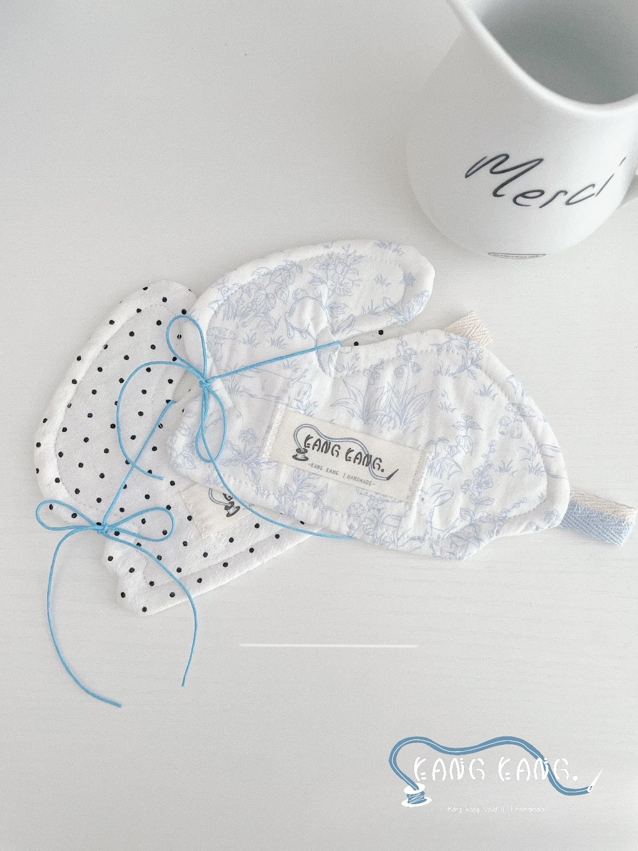 Handmade Fabric Rabbit Coasters – Set of 3, Choose Your Colors