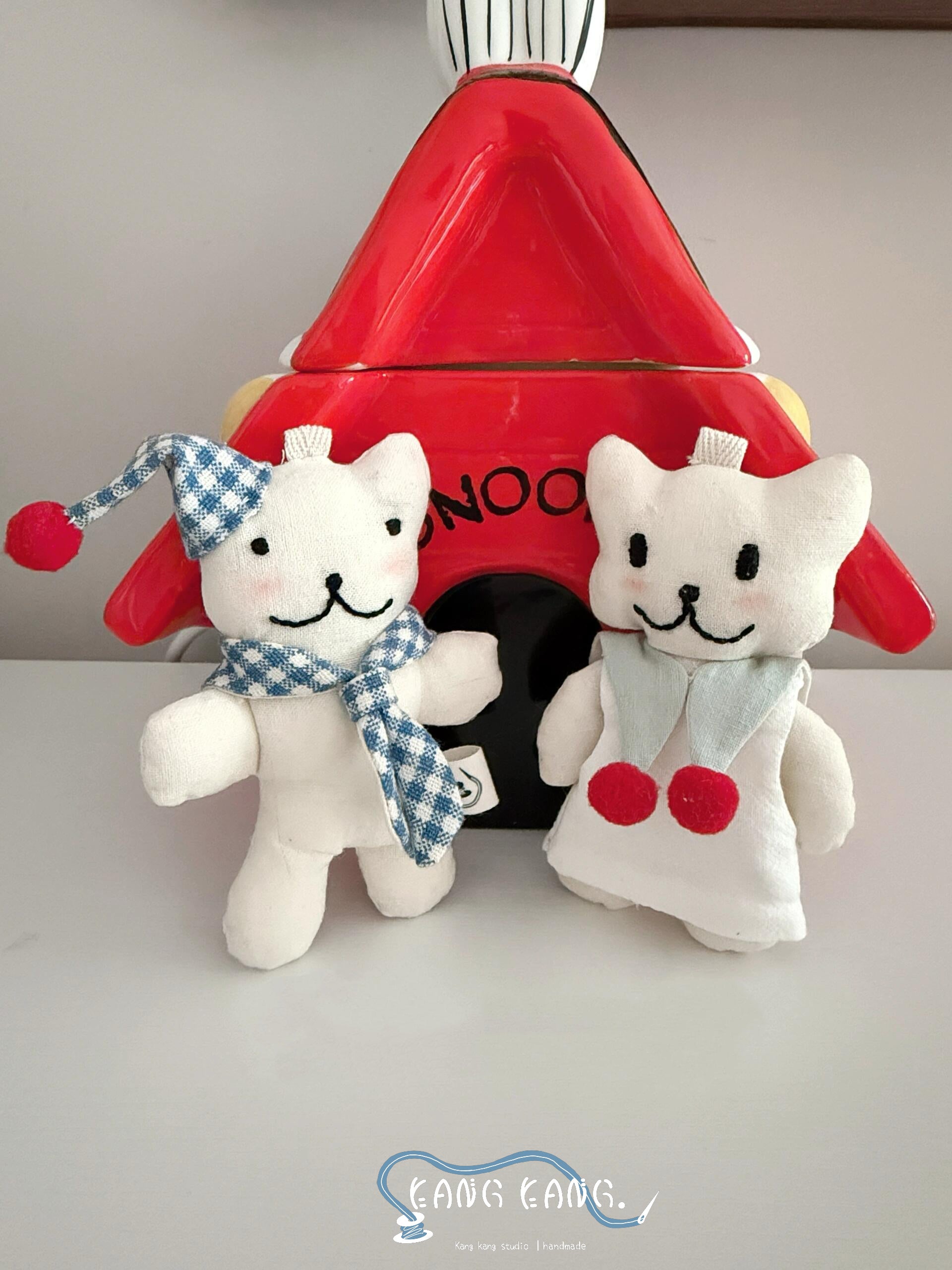 Handmade Bear & Rabbit Plush Doll Set – Choose Your Style