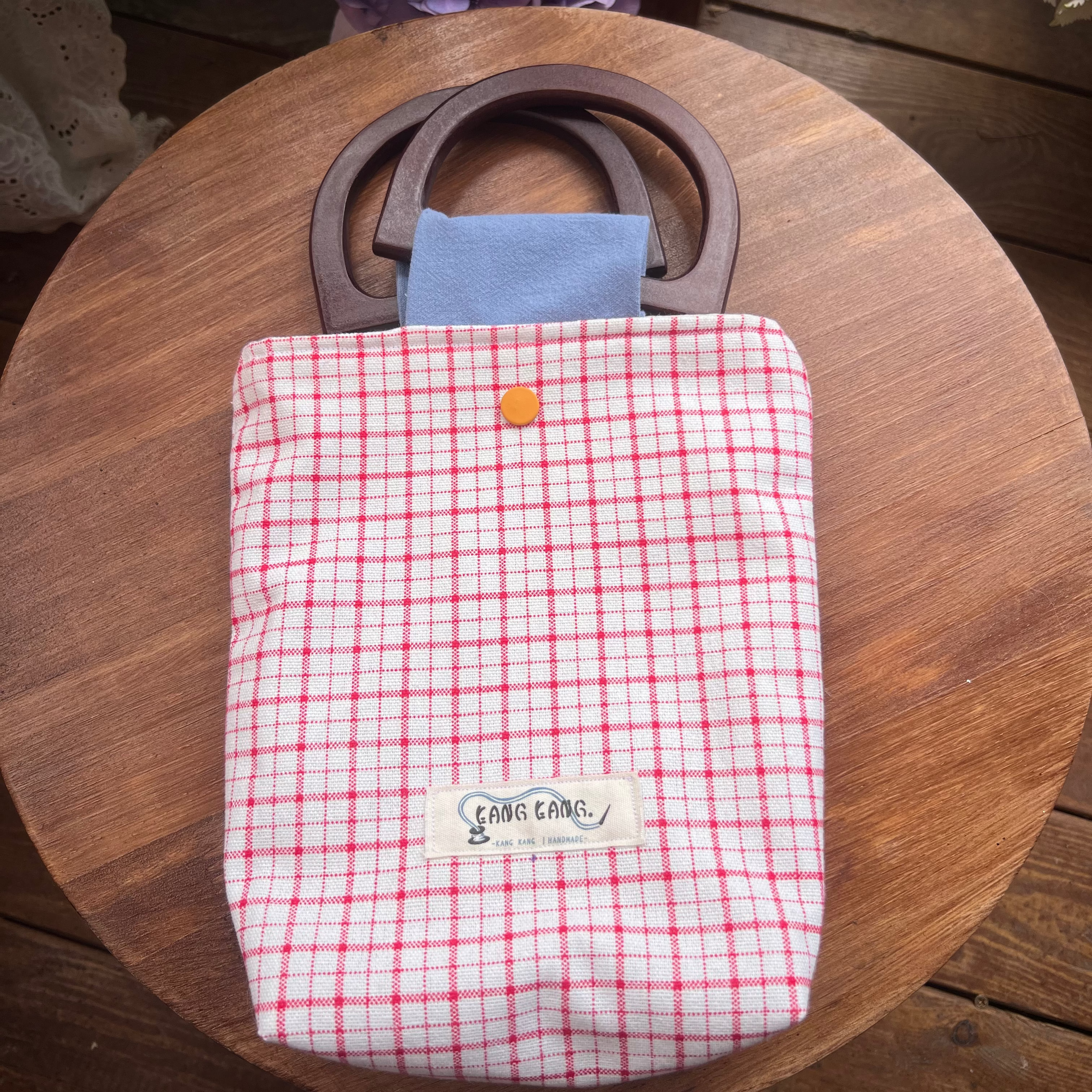 Colorblock Wood Bag