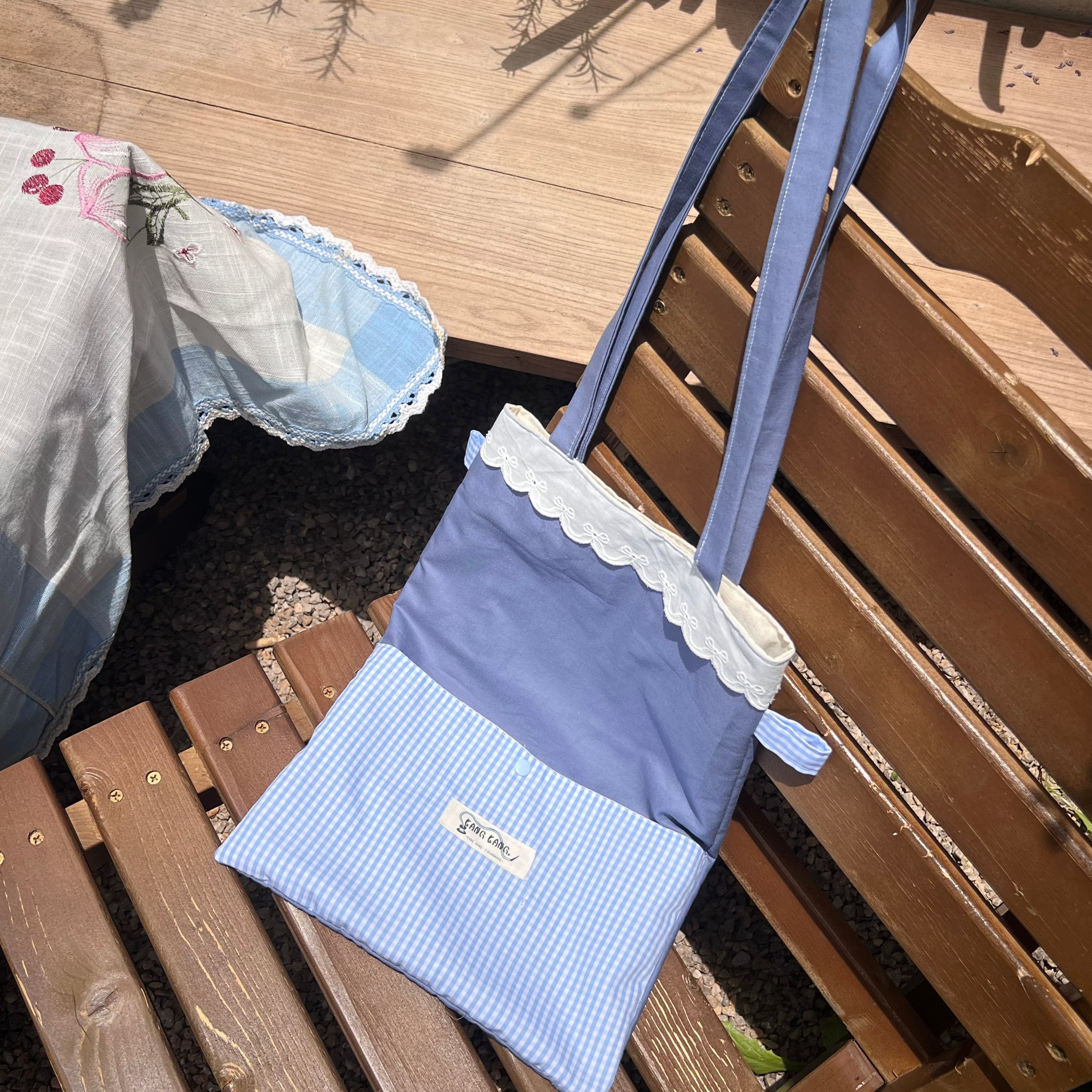 Lace Trim Tote Bag