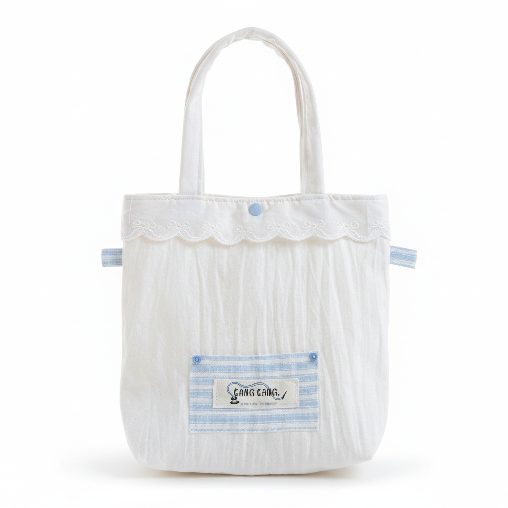 Dreamy Lace Tote Bag Front White Background