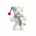 Bear with Blue Gingham Nightcap and Scarf