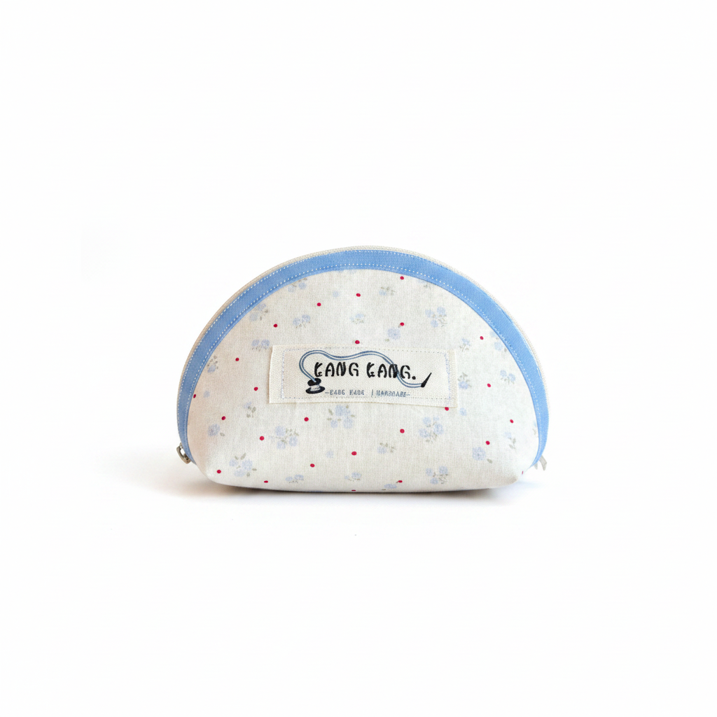 Blue Floral Shell Pouch