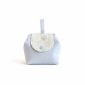 Baby blue Cloud Pouch with Floral Flap