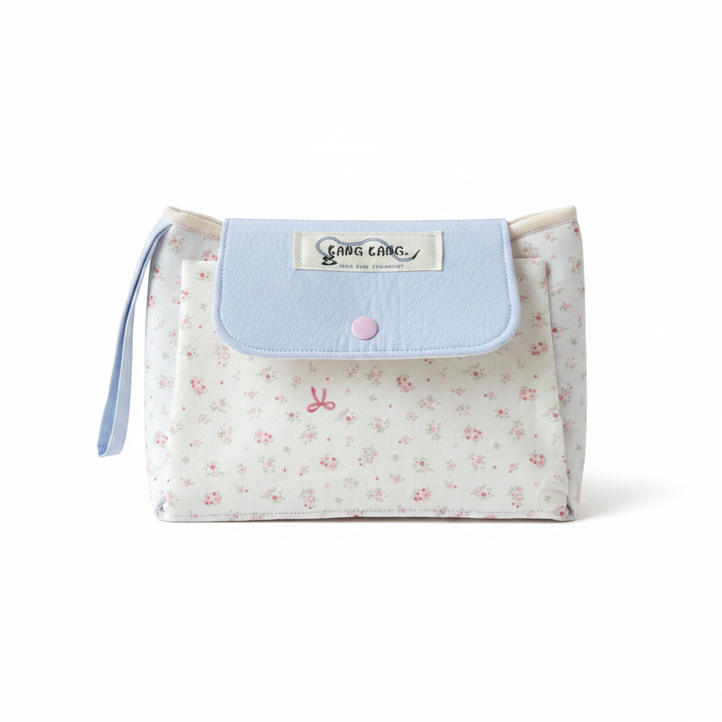 Floral Snap Pouch White Background