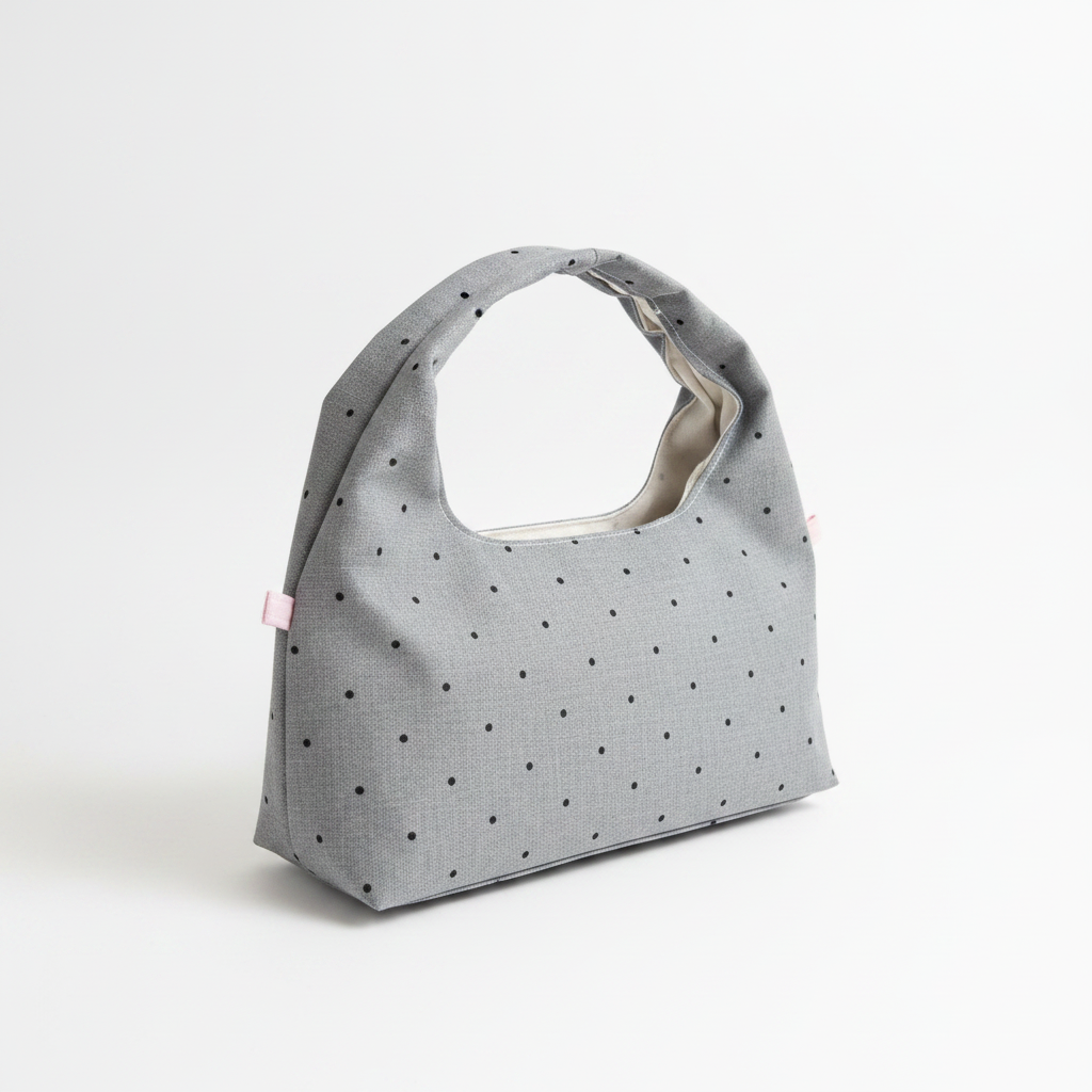 Grey Polka Dot Mini Handbag Back View