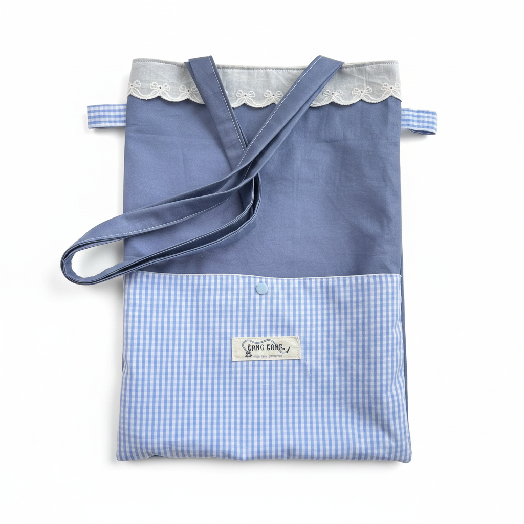 Lace Trim Tote Bag - flat lay
